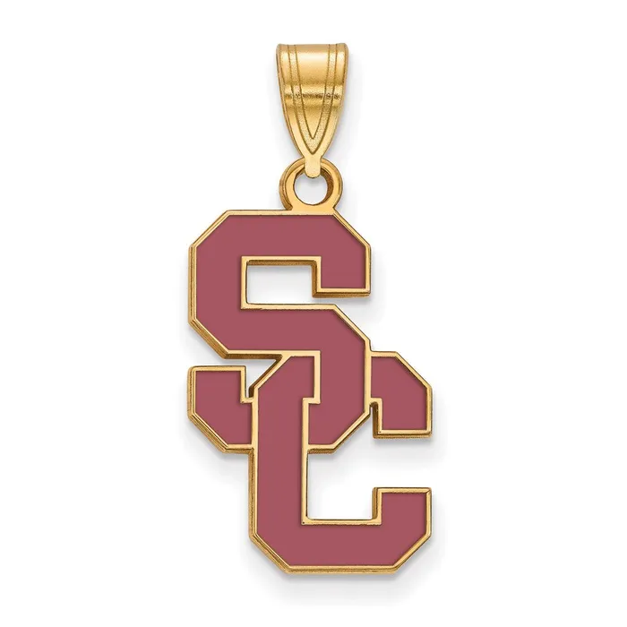 Sterling Silver Goldplated University of Southern California SC Large Enameled Pendant TreasureFineJewelers Necklaces Sterling Silver Goldplated University of Southern California SC Large Enameled Pendant TreasureFineJewelers Necklaces