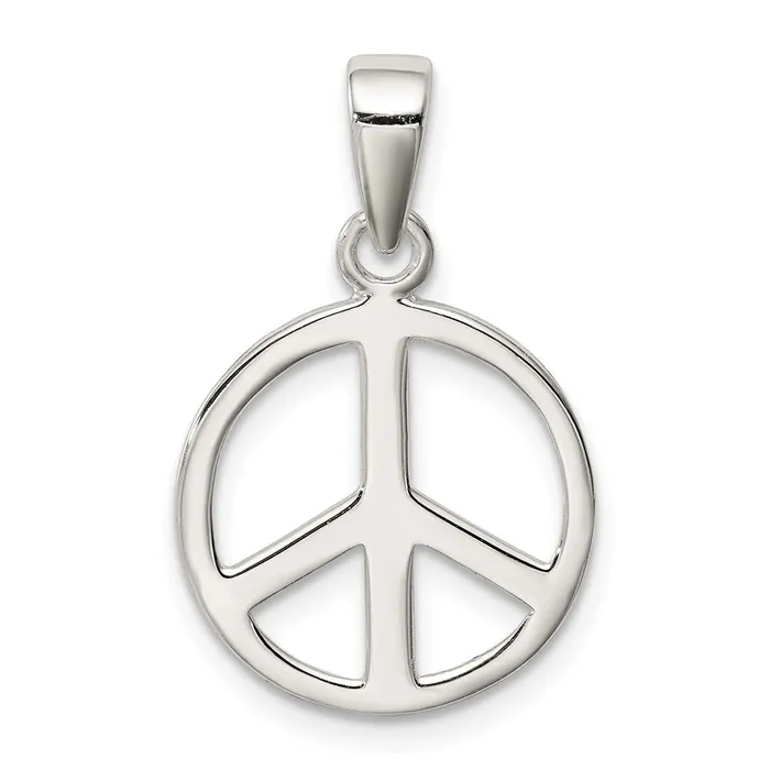 Sterling Silver Peace Sign Pendant TreasureFineJewelers Necklaces