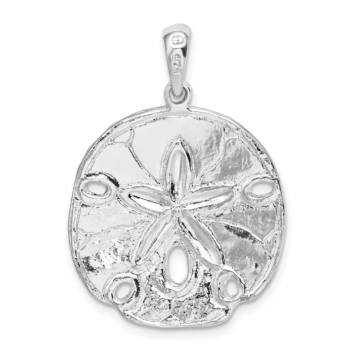 Sterling Silver Polished Enameled Sand Dollar Pendant TreasureFineJewelers Necklaces