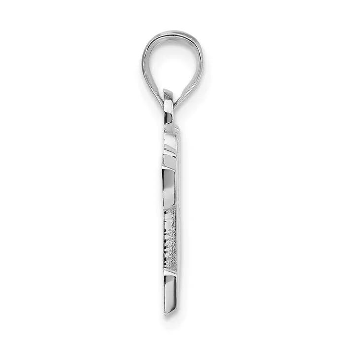 Sterling Silver Polished Textured I Heart My Police Dad Pendant TreasureFineJewelers Necklaces