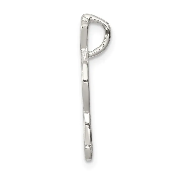 Sterling Silver Polished Textured Letter R Initial Chain Slide TreasureFineJewelers Necklaces