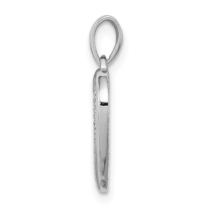 Sterling Silver Rhodium Diam Heart Pendant TreasureFineJewelers Necklaces