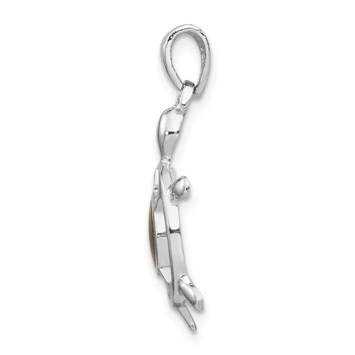 Sterling Silver Rhodiumplated Abalone Turtle Pendant TreasureFineJewelers Necklaces