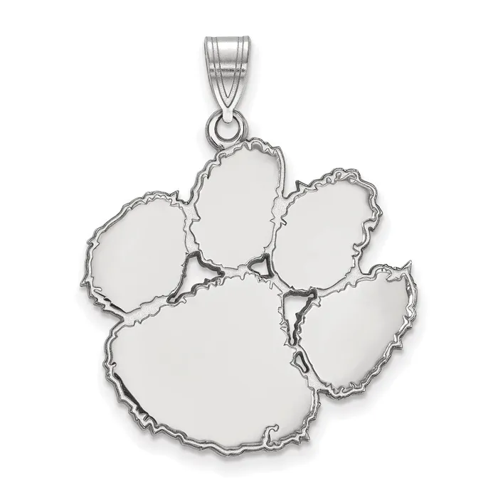 Sterling Silver Rhodiumplated Clemson University Tiger Paw Extra Large Pendant TreasureFineJewelers Necklaces Sterling Silver Rhodiumplated Clemson University Tiger Paw Extra Large Pendant TreasureFineJewelers Necklaces