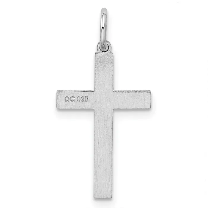 Sterling Silver Rhodiumplated Laser Designed Cross Pendant TreasureFineJewelers Necklaces