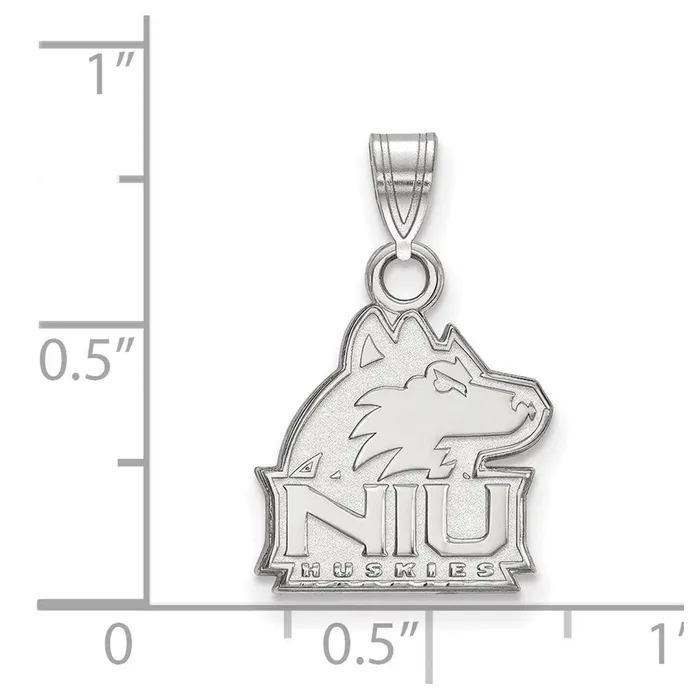 Sterling Silver Rhodiumplated Northern Illinois University NIU Huskies Small Pendant TreasureFineJewelers Necklaces