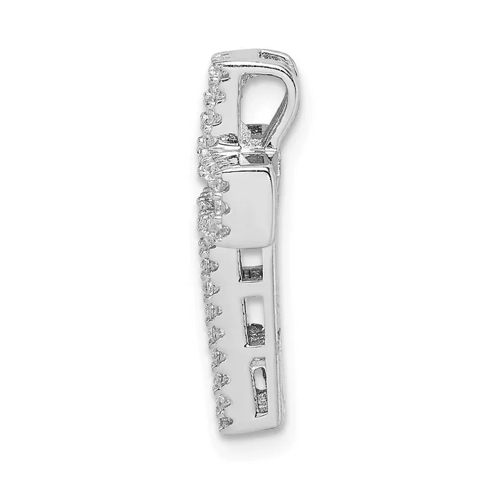 Sterling Silver Rhodiumplated Pink White CZ Cross Chain Slide TreasureFineJewelers Necklaces