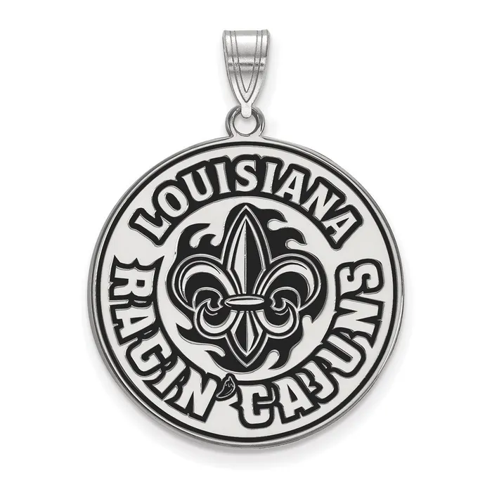 Sterling Silver Rhodiumplated University of Louisiana at Lafayette Extra Large Enameled Pendant TreasureFineJewelers Necklaces Sterling Silver Rhodiumplated University of Louisiana at Lafayette Extra Large Enameled Pendant TreasureFineJewelers Necklaces