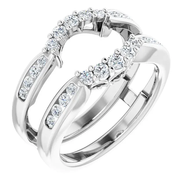 TreasureFineJeweler 14K White 12 CTW Natural Diamond Ring Guard Rings