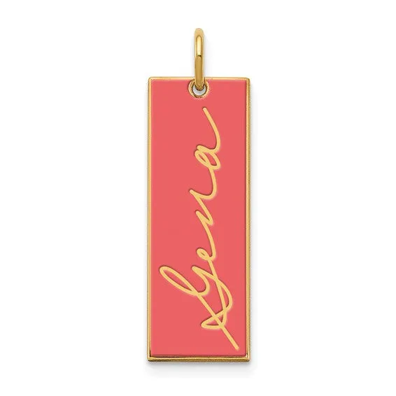 TreasureFineJeweler Necklaces Vertical Epoxy Personalized Signature Bar Charms TreasureFineJeweler Necklaces Vertical Epoxy Personalized Signature Bar Charms