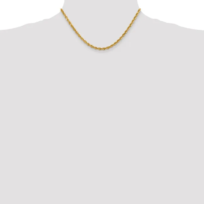 TreasureFineJewelers 10k 4mm Diamondcut Rope Chain Necklaces