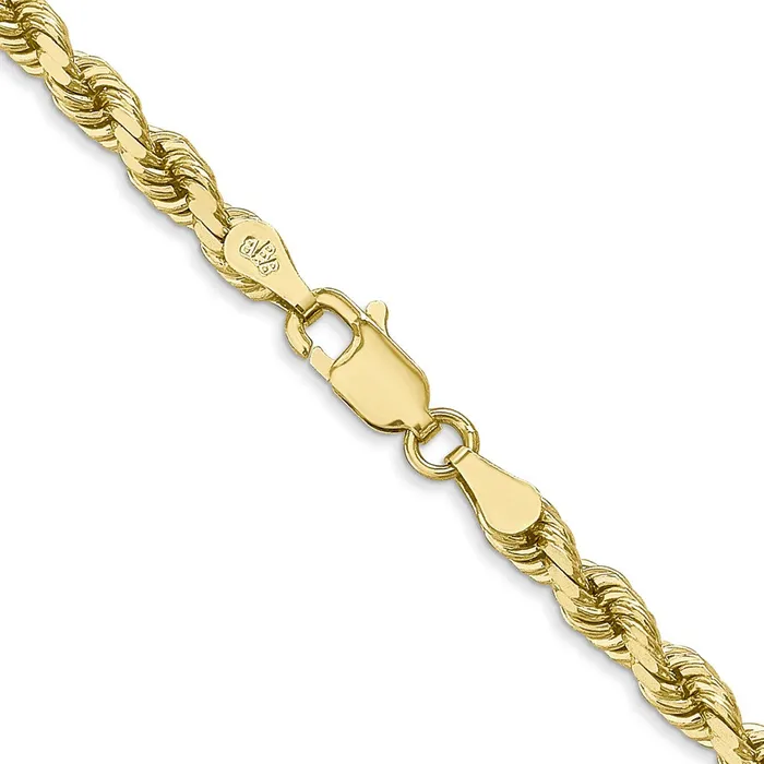 TreasureFineJewelers 10k 4mm Diamondcut Rope Chain Necklaces