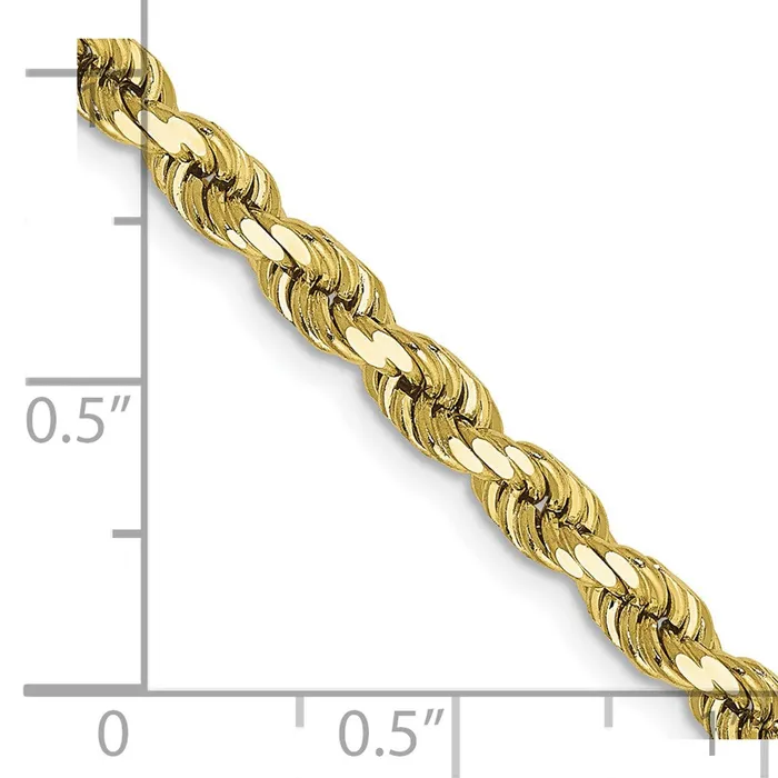 TreasureFineJewelers 10k 4mm Diamondcut Rope Chain Necklaces