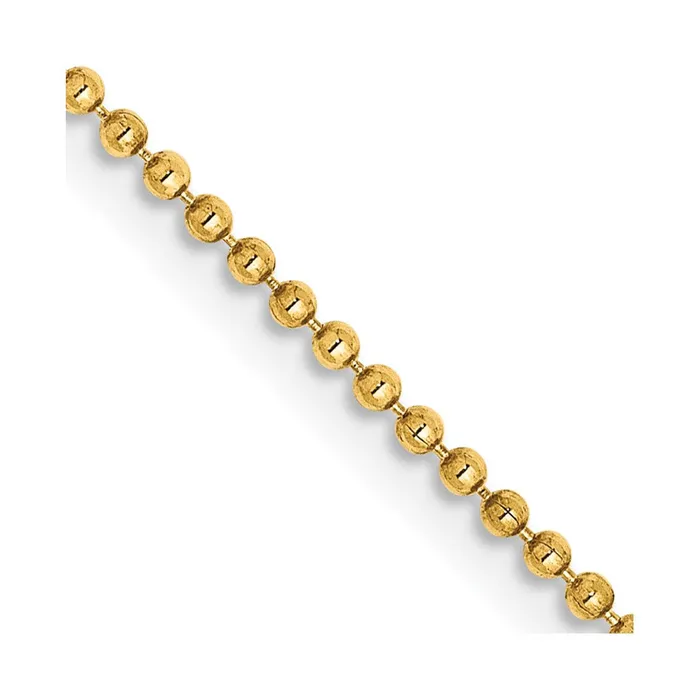 TreasureFineJewelers 14k 12mm DC Beaded Pendant Chain Necklaces