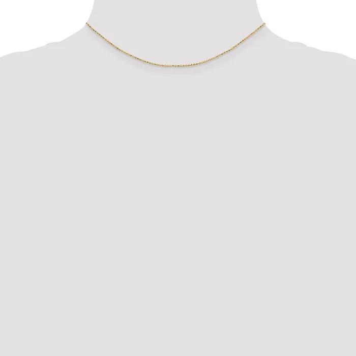 TreasureFineJewelers 14k 12mm DC Beaded Pendant Chain Necklaces