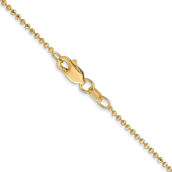 TreasureFineJewelers 14k 12mm DC Beaded Pendant Chain Necklaces