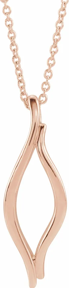TreasureFineJewelers 14K Rose Gold Freeform 1618 Necklace Necklaces