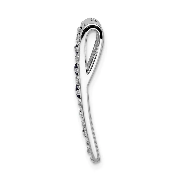 TreasureFineJewelers 14k White Gold 15ct Diamond and 31 Sapphire Fancy Chain Slide Necklaces