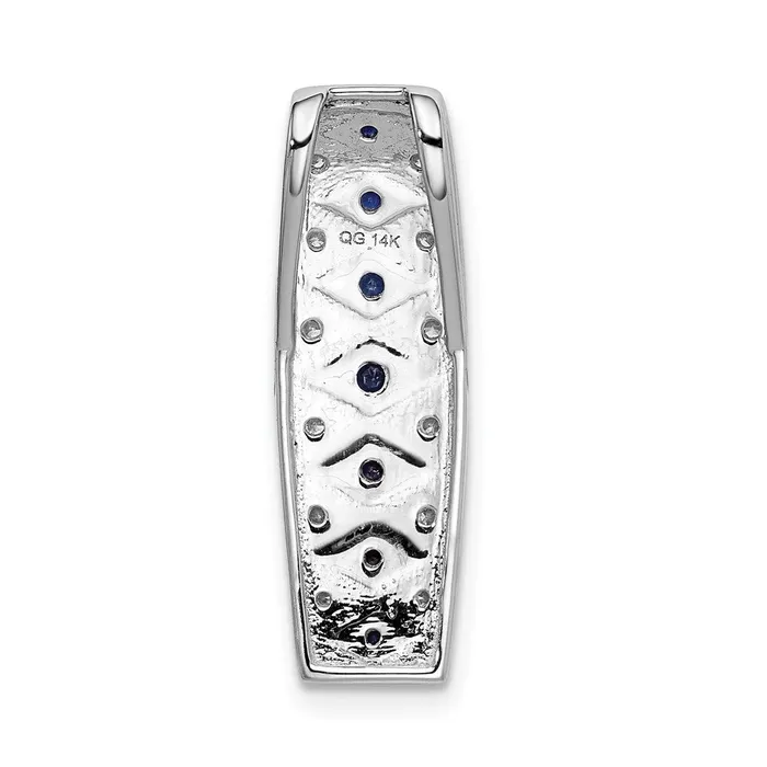 TreasureFineJewelers 14k White Gold 15ct Diamond and 31 Sapphire Fancy Chain Slide Necklaces