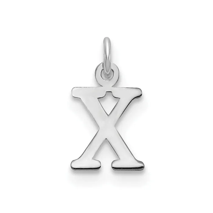 TreasureFineJewelers 14k White Gold Cutout Letter X Initial Pendant Necklaces TreasureFineJewelers 14k White Gold Cutout Letter X Initial Pendant Necklaces