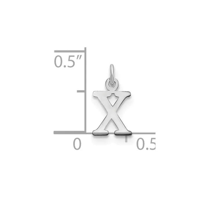 TreasureFineJewelers 14k White Gold Cutout Letter X Initial Pendant Necklaces