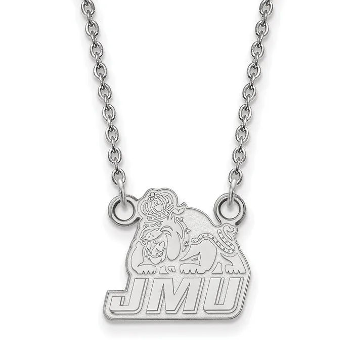 TreasureFineJewelers 14K White Gold James Madison University Small Pendant with Necklace Necklaces TreasureFineJewelers 14K White Gold James Madison University Small Pendant with Necklace Necklaces