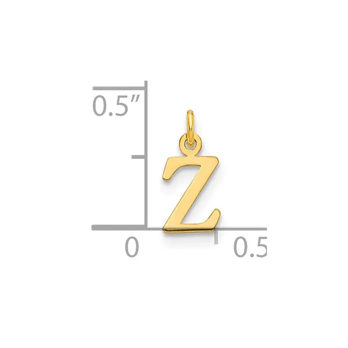 TreasureFineJewelers 14k Yellow Gold Cutout Letter Z Initial Pendant Necklaces