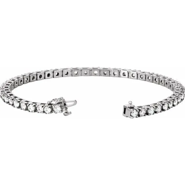 TreasureFineJewelers Bracelets 14K White 4 34 CTW Diamond Line 7 Bracelet