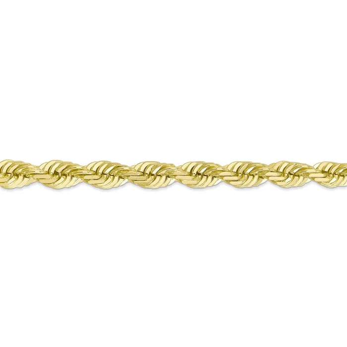 TreasureFineJewelers Necklaces 10k 7mm Diamondcut Rope Chain