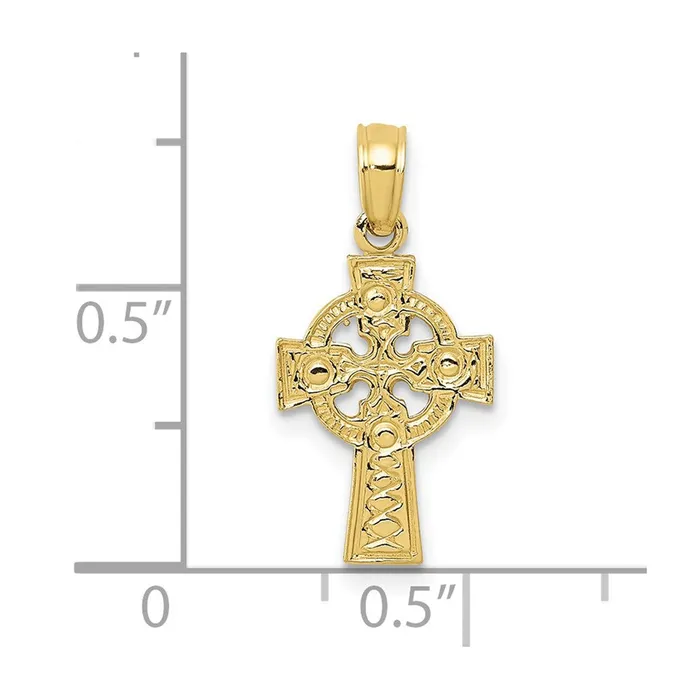 TreasureFineJewelers Necklaces 10k Celtic Cross wEternity Circle Pendant