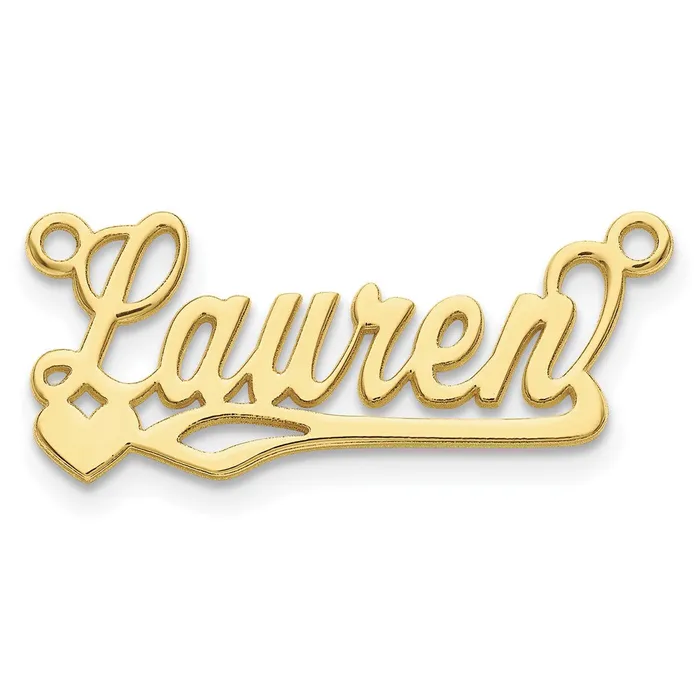 TreasureFineJewelers Necklaces 10K Polished Heart Name Plate