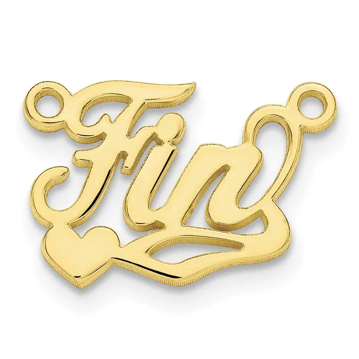 TreasureFineJewelers Necklaces 10K Polished Heart Name Plate