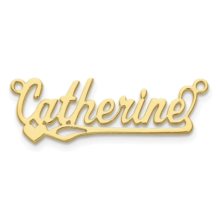 TreasureFineJewelers Necklaces 10K Polished Heart Name Plate