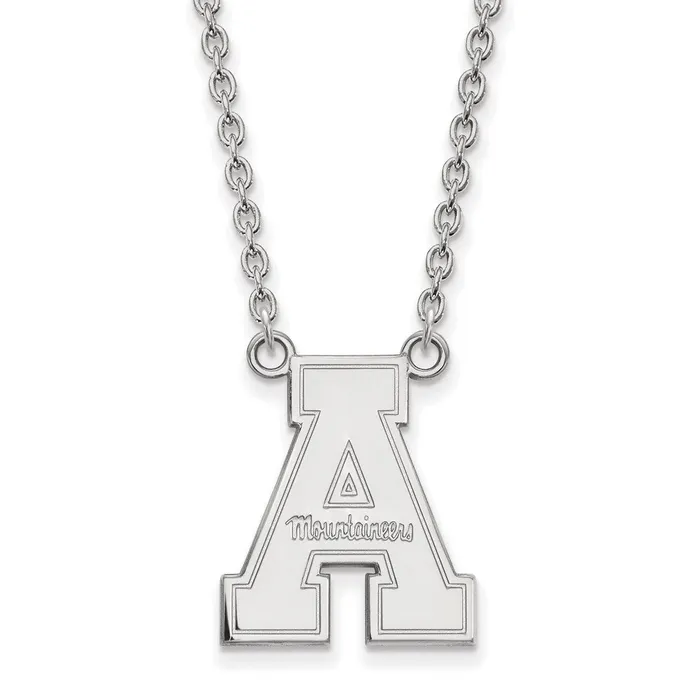 TreasureFineJewelers Necklaces 10K White Gold Appalachian State University Large Pendant wilth Necklace TreasureFineJewelers Necklaces 10K White Gold Appalachian State University Large Pendant wilth Necklace