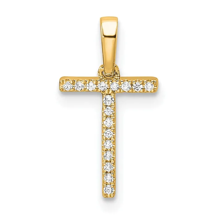 TreasureFineJewelers Necklaces 10k Yellow Gold Diamond Letter T Initial Pendant TreasureFineJewelers Necklaces 10k Yellow Gold Diamond Letter T Initial Pendant