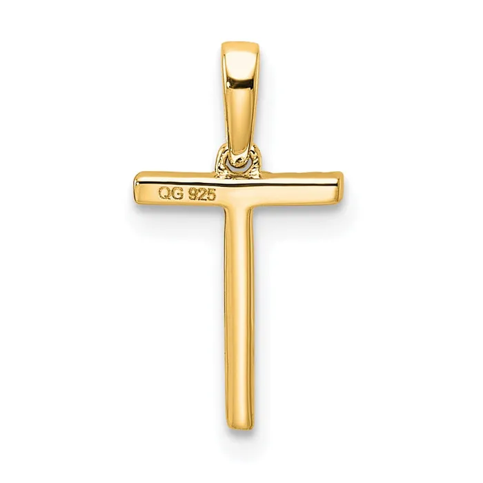 TreasureFineJewelers Necklaces 10k Yellow Gold Diamond Letter T Initial Pendant