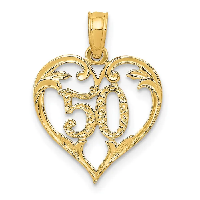 TreasureFineJewelers Necklaces 14k 50 in Heart Cutout Pendant