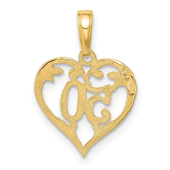 TreasureFineJewelers Necklaces 14k 50 in Heart Cutout Pendant