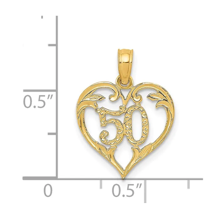 TreasureFineJewelers Necklaces 14k 50 in Heart Cutout Pendant