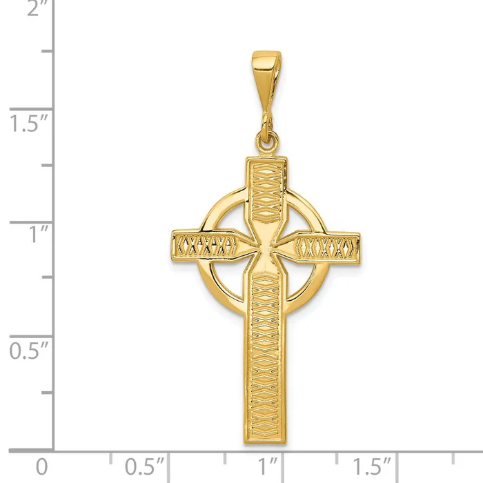 TreasureFineJewelers Necklaces 14k Celtic Cross Pendant