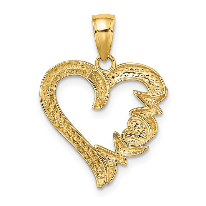 TreasureFineJewelers Necklaces 14K Polished MOM Heart Pendant