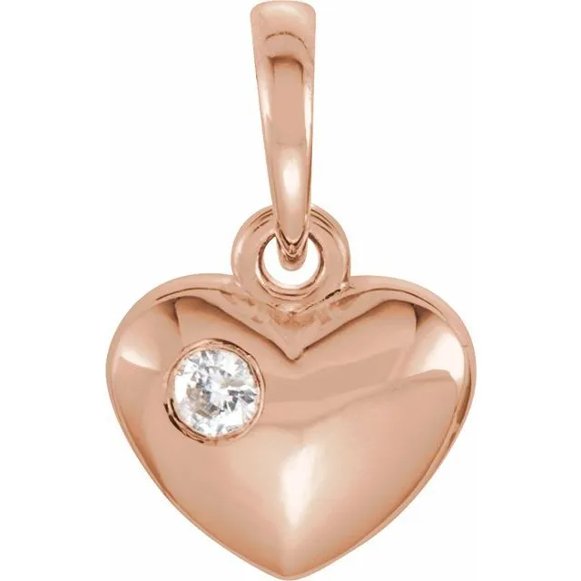 TreasureFineJewelers Necklaces 14K Rose 03 CT Diamond 1355x835 mm Heart Pendant TreasureFineJewelers Necklaces 14K Rose 03 CT Diamond 1355x835 mm Heart Pendant