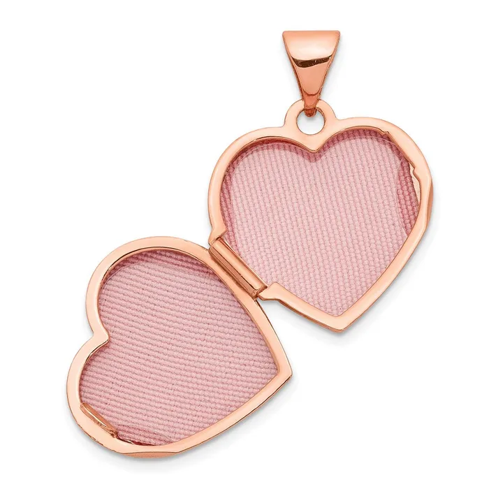 TreasureFineJewelers Necklaces 14k Rose Gold 15mm Scroll Heart Locket