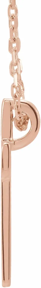 TreasureFineJewelers Necklaces 14K Rose Gold Open Cross 1618 Necklace