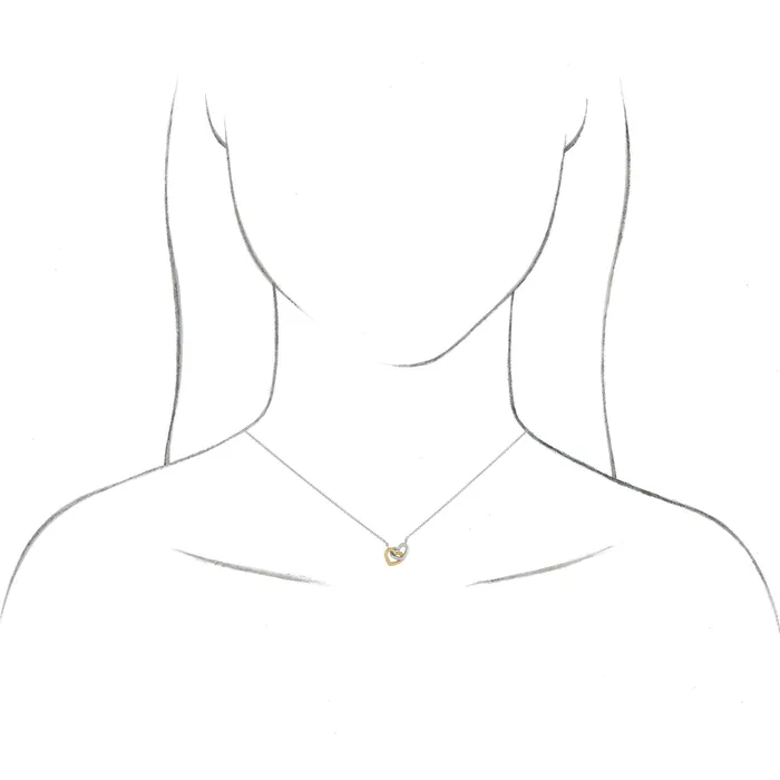 TreasureFineJewelers Necklaces 14K Rose GoldWhite Gold Interlocking Heart 18 Necklace
