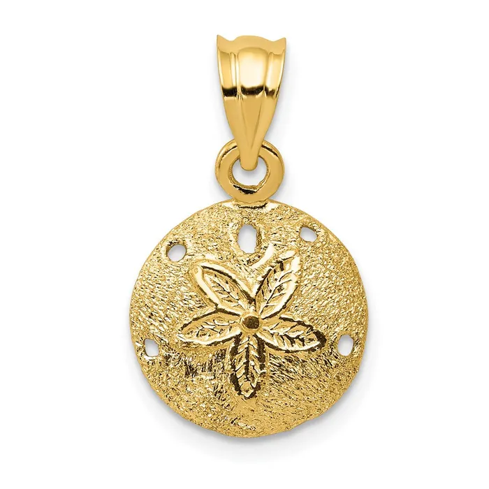 TreasureFineJewelers Necklaces 14k Solid Polished LaserCut Sand Dollar Pendant