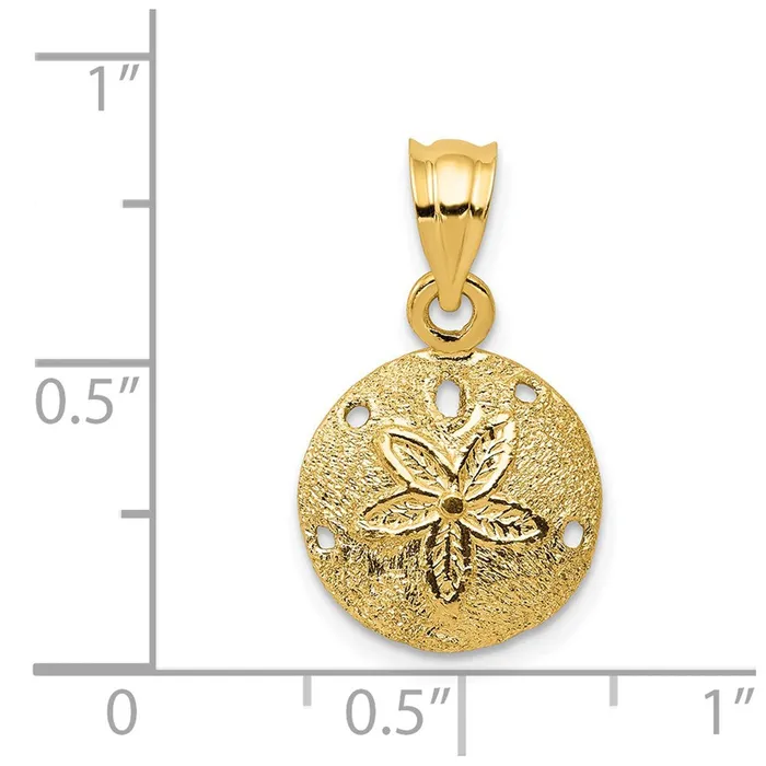 TreasureFineJewelers Necklaces 14k Solid Polished LaserCut Sand Dollar Pendant