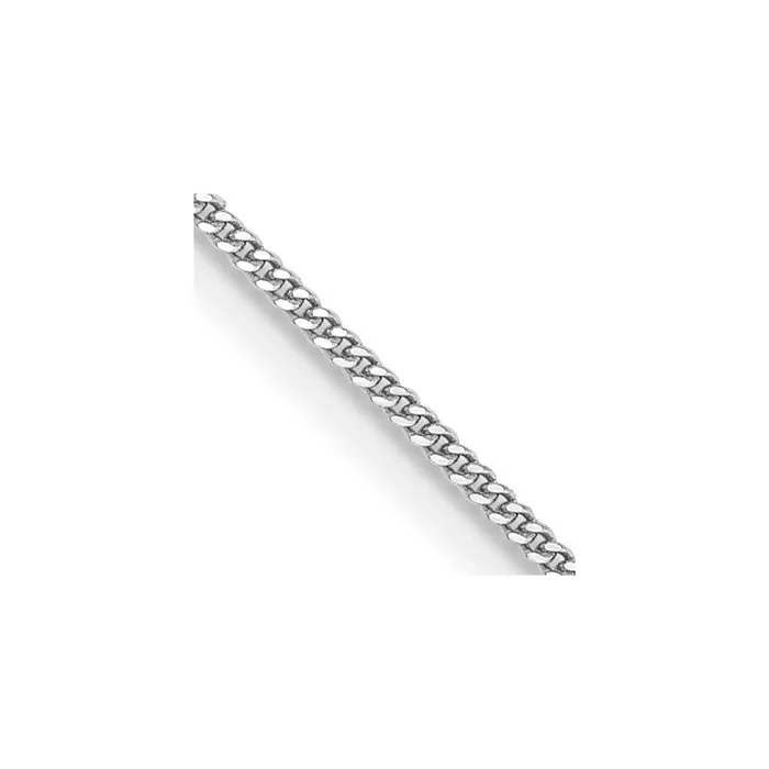TreasureFineJewelers Necklaces 14k WG 9mm Curb Pendant Chain