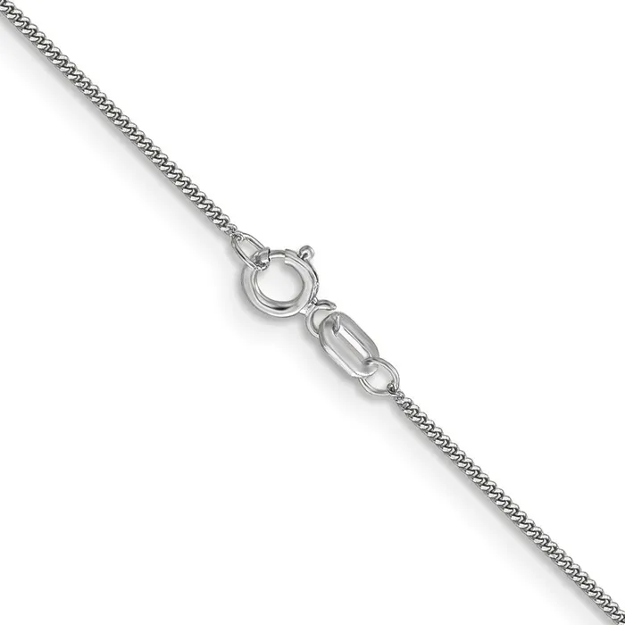 TreasureFineJewelers Necklaces 14k WG 9mm Curb Pendant Chain