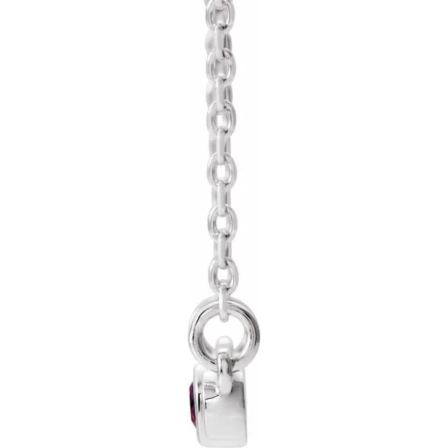 TreasureFineJewelers Necklaces 14K White Alexandrite 08 CTW Diamond BezelSet Bar 1618 Necklace